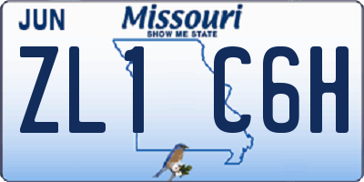MO license plate ZL1C6H