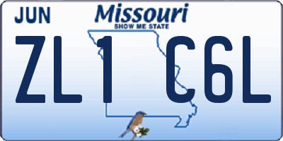 MO license plate ZL1C6L