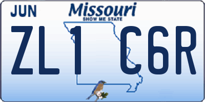 MO license plate ZL1C6R