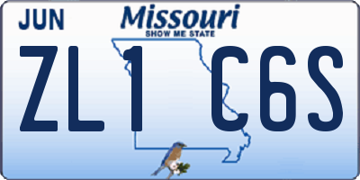 MO license plate ZL1C6S