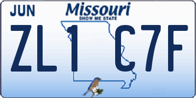 MO license plate ZL1C7F