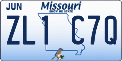 MO license plate ZL1C7Q