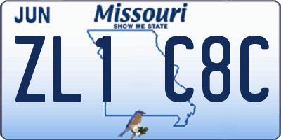 MO license plate ZL1C8C