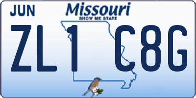 MO license plate ZL1C8G