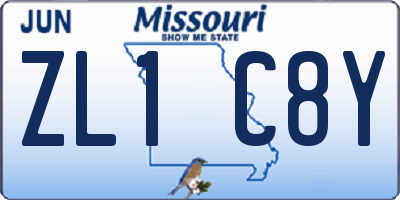 MO license plate ZL1C8Y