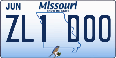 MO license plate ZL1D0O