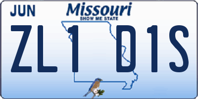 MO license plate ZL1D1S