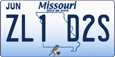 MO license plate ZL1D2S