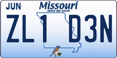 MO license plate ZL1D3N
