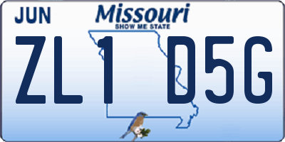 MO license plate ZL1D5G