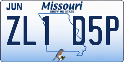 MO license plate ZL1D5P