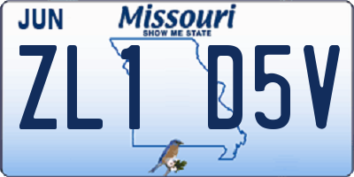 MO license plate ZL1D5V