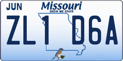 MO license plate ZL1D6A