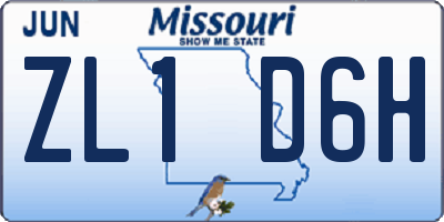 MO license plate ZL1D6H