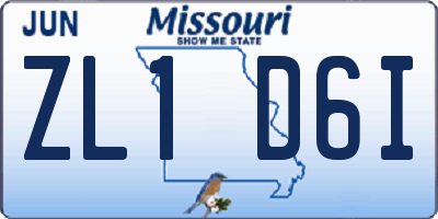 MO license plate ZL1D6I