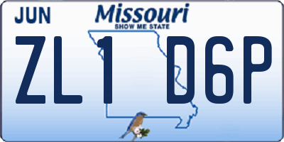 MO license plate ZL1D6P