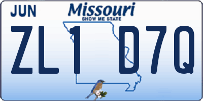 MO license plate ZL1D7Q