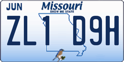 MO license plate ZL1D9H