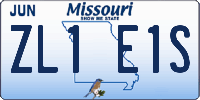 MO license plate ZL1E1S