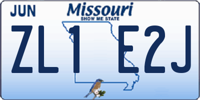 MO license plate ZL1E2J