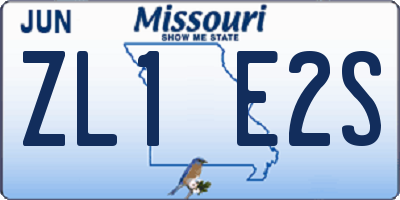 MO license plate ZL1E2S