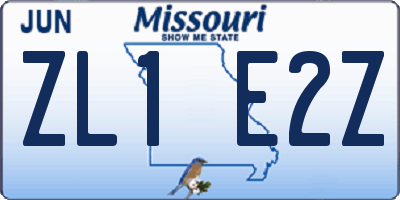 MO license plate ZL1E2Z