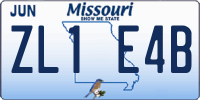 MO license plate ZL1E4B