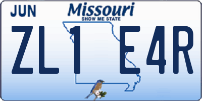 MO license plate ZL1E4R