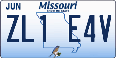 MO license plate ZL1E4V