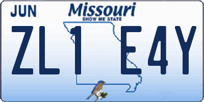 MO license plate ZL1E4Y