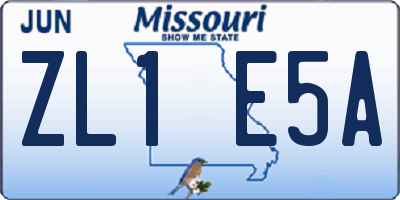 MO license plate ZL1E5A