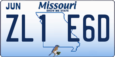 MO license plate ZL1E6D