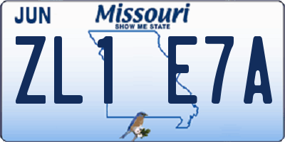 MO license plate ZL1E7A