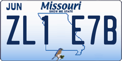 MO license plate ZL1E7B