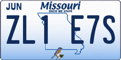 MO license plate ZL1E7S