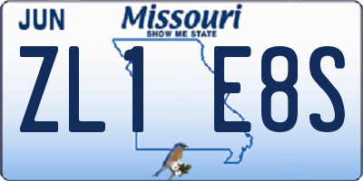 MO license plate ZL1E8S