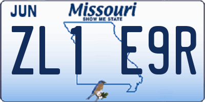 MO license plate ZL1E9R