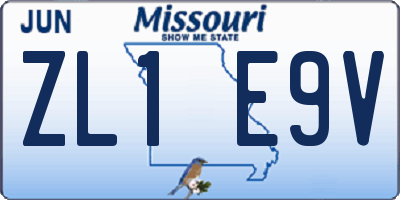 MO license plate ZL1E9V