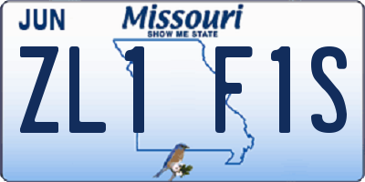 MO license plate ZL1F1S
