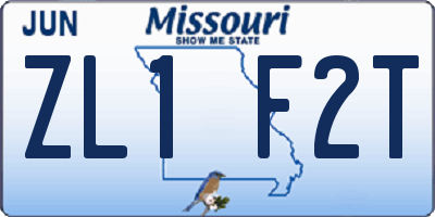 MO license plate ZL1F2T