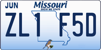 MO license plate ZL1F5D