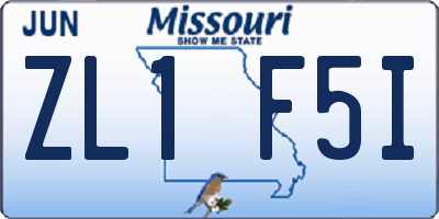MO license plate ZL1F5I