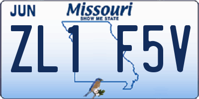 MO license plate ZL1F5V