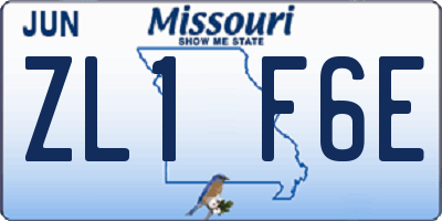 MO license plate ZL1F6E
