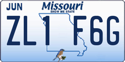 MO license plate ZL1F6G