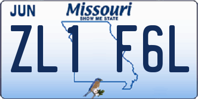 MO license plate ZL1F6L