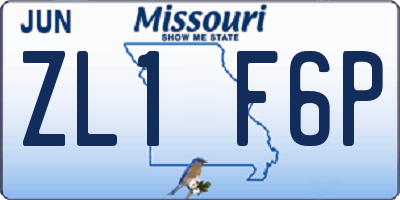 MO license plate ZL1F6P