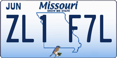 MO license plate ZL1F7L