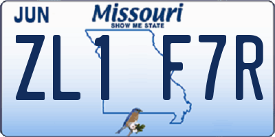 MO license plate ZL1F7R