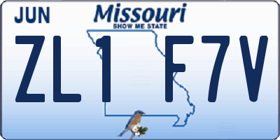 MO license plate ZL1F7V
